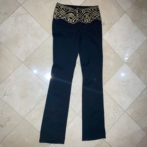 Roberto Cavalli Black Jeans with Gold Detailing